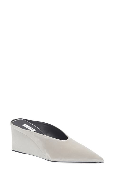 Cube Pointed Toe Wedge Mule (Women)