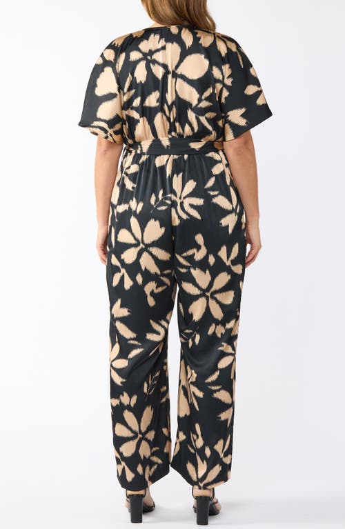 Estelle Noosa Floral Short Sleeve Jumpsuit In Print/black