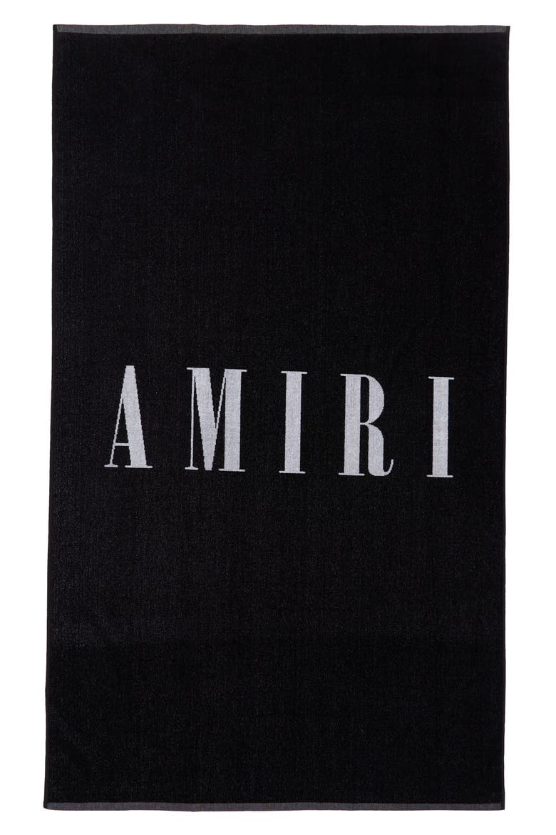 Core Logo Cotton Towel, Main, color, BLACK / WHITE