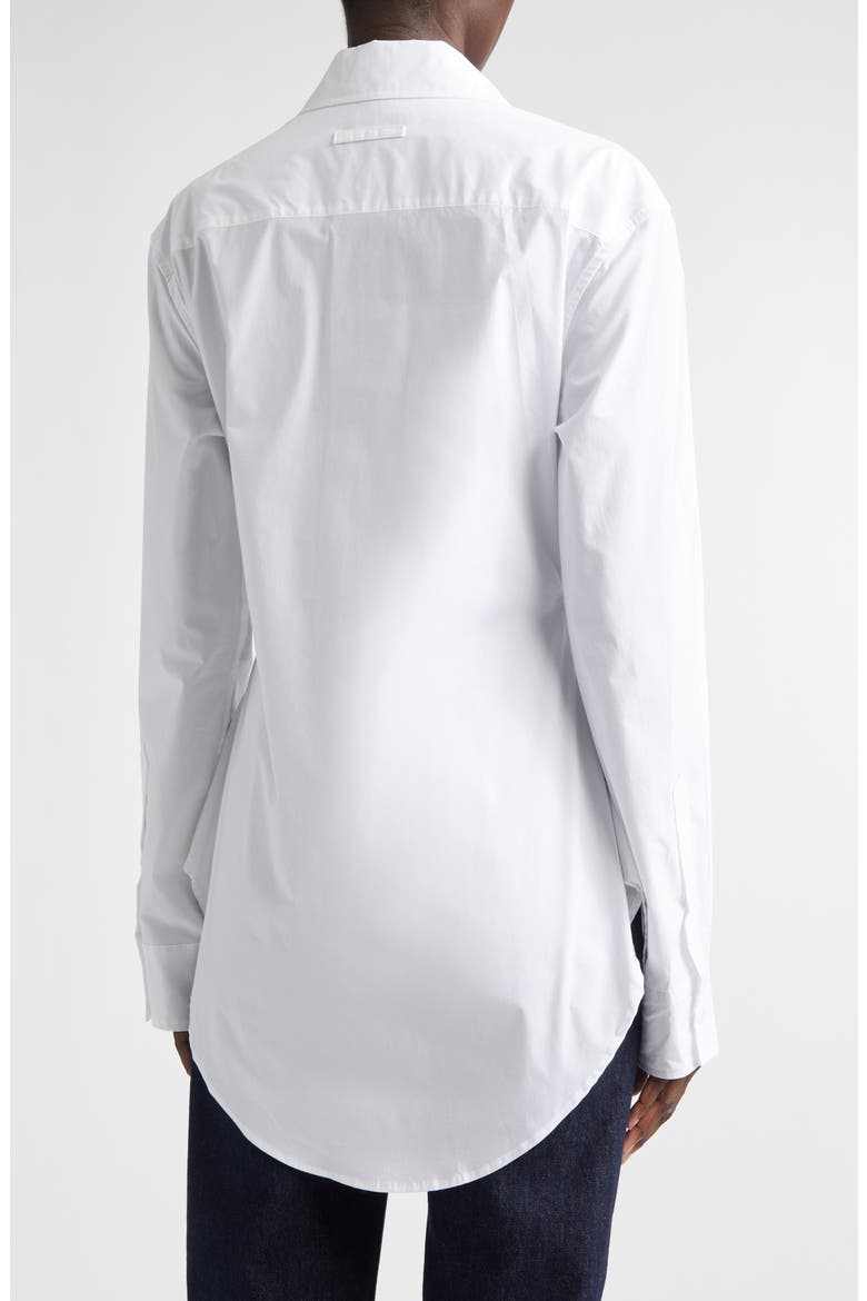 Scanned Bra Trompe l'Oeil Stretch Poplin Button-Up Shirt, Alternate, color, WHITE/ BLUE GREY