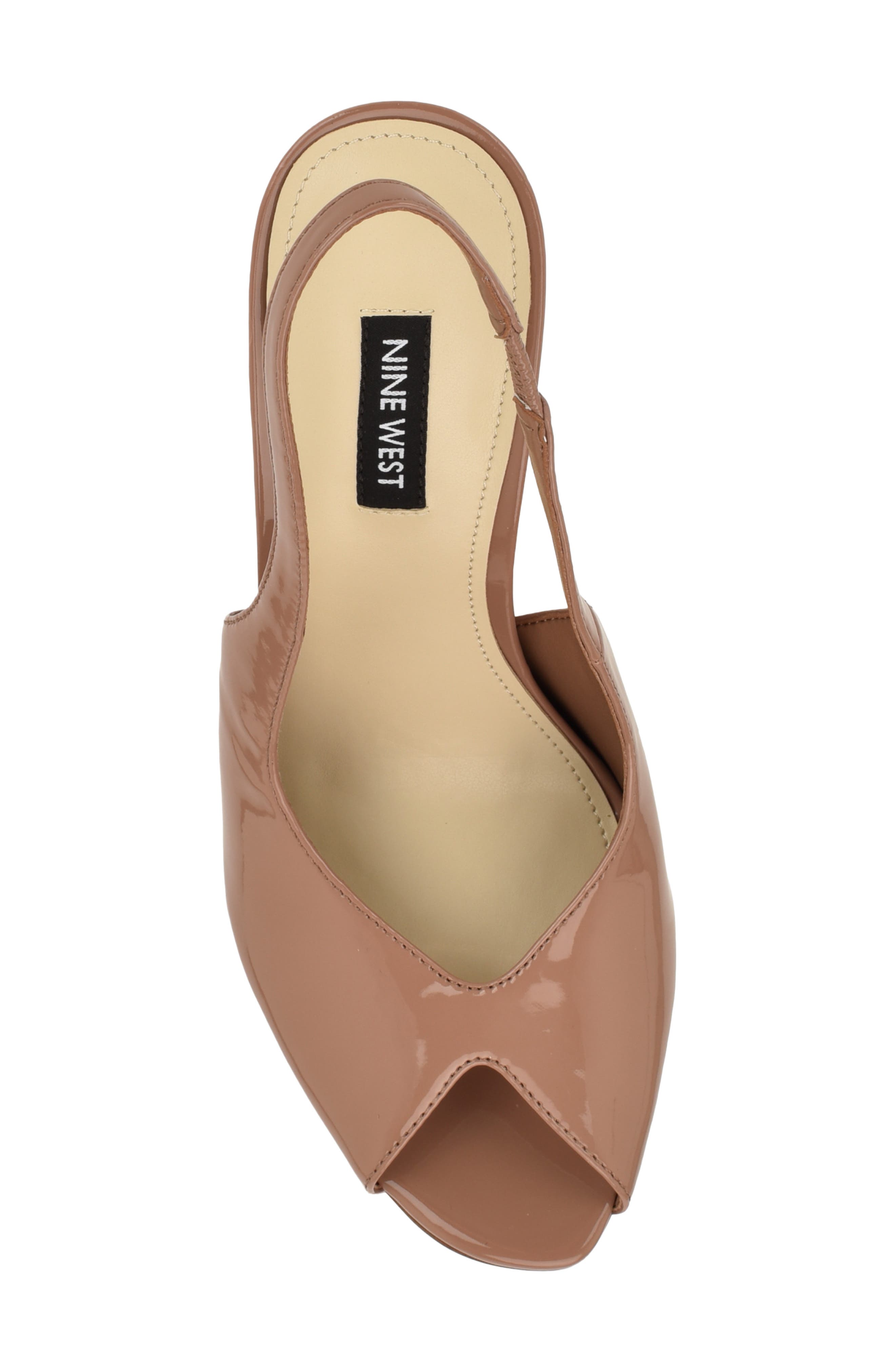 Nine West Pretta Slingback Peep Toe Pump, Alternate, color, Medium Natural