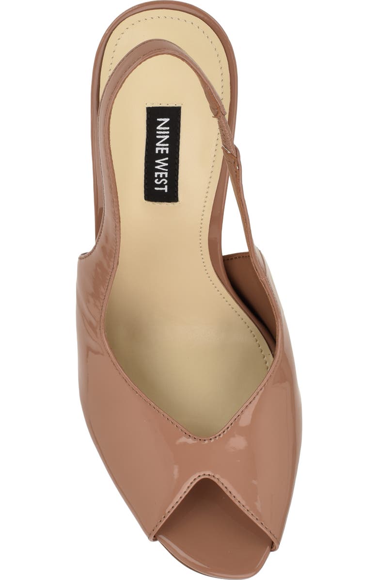 Nine West Pretta Slingback Peep Toe Pump, Alternate, color, Medium Natural