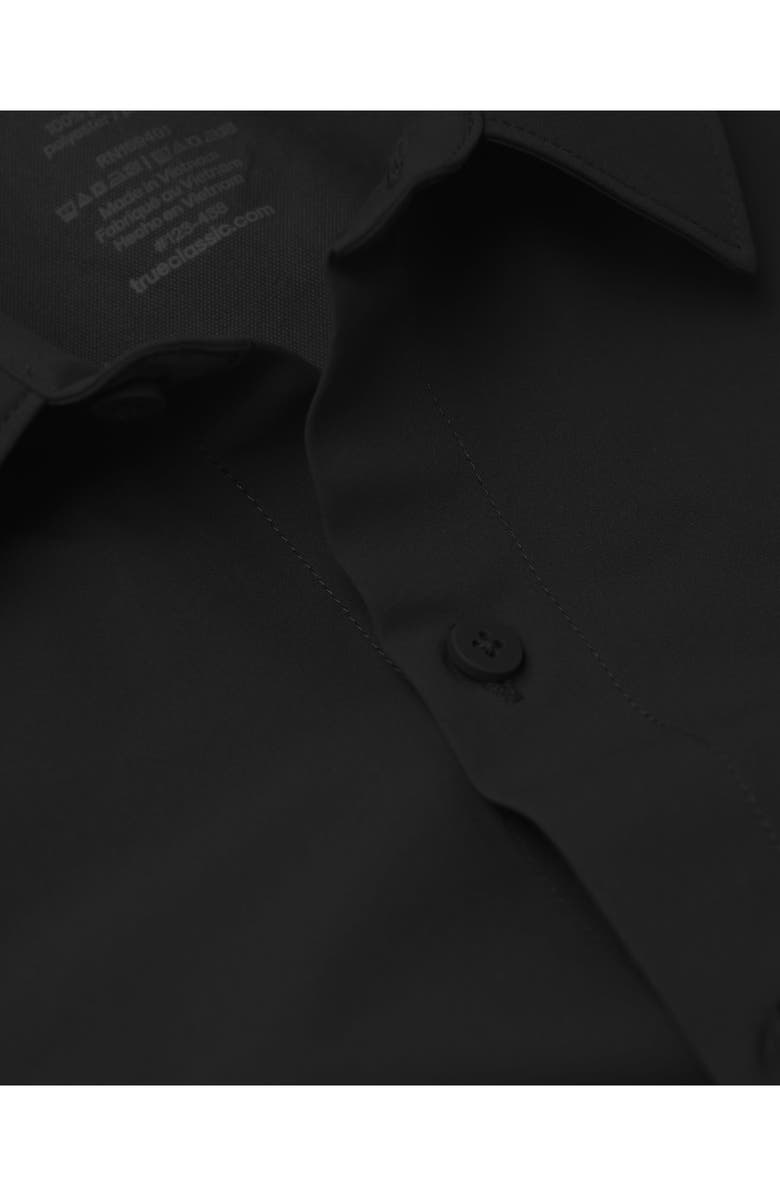 True Classic Commuter Slim Fit 4-Way Stretch Short Sleeve Button-Up Shirt, Alternate, color, Black