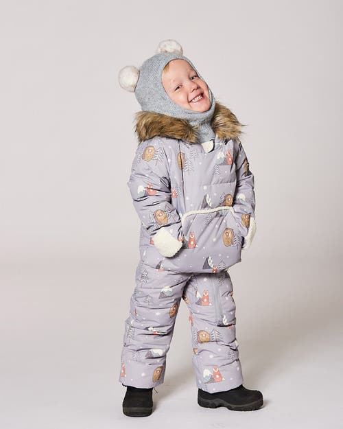 Deux Par Deux One-piece Snug Snowsuit Designed For Car Seat Bear In Multi