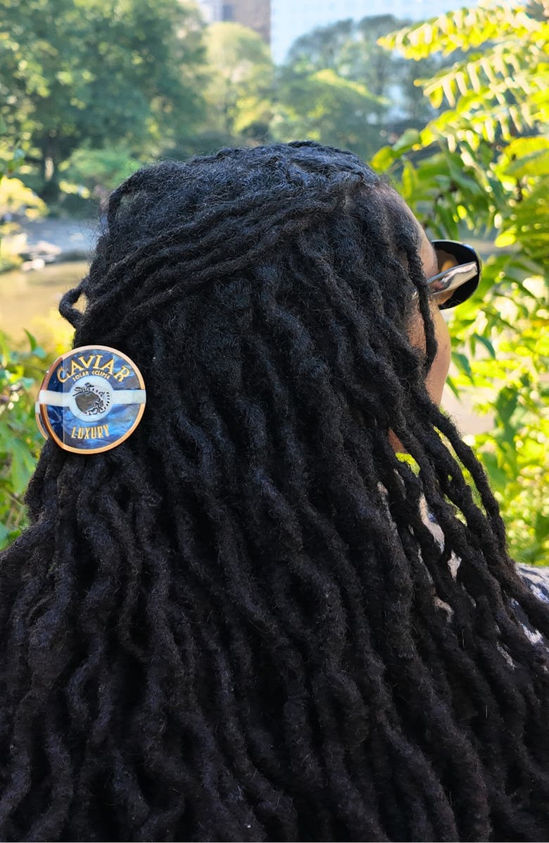 Solar Eclipse Caviar Claw Clip, Alternate, color, Blue