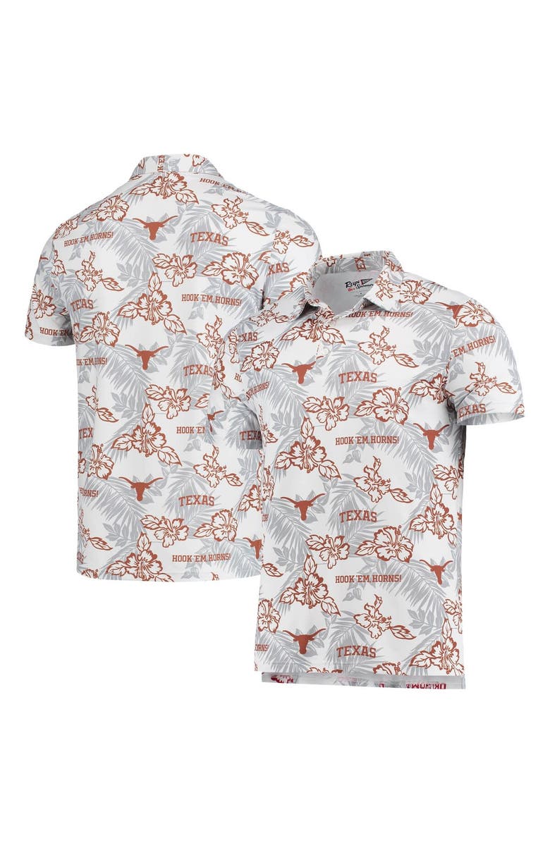 Reyn Spooner Men's Reyn Spooner White Texas Longhorns Performance Polo, Main, color, 