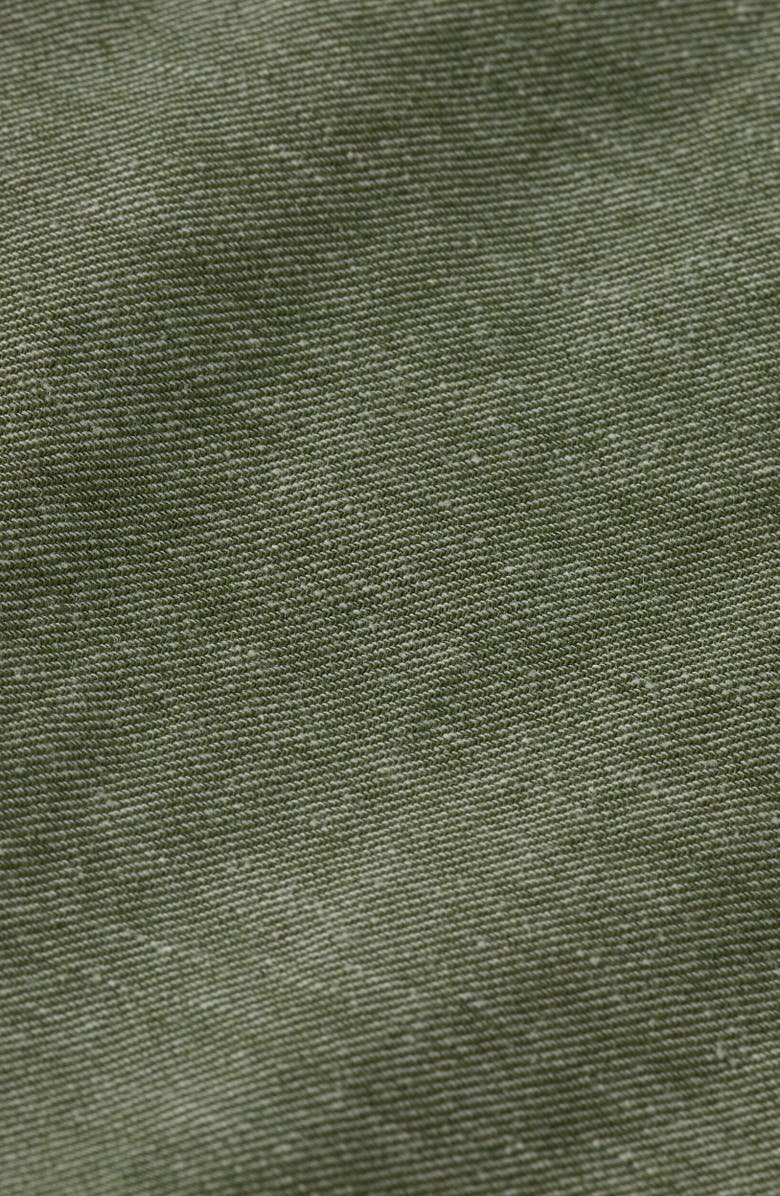 Scotch & Soda Flat Front Slub Cotton & Linen Twill Drawstring Bermuda Shorts, Alternate, color, Army