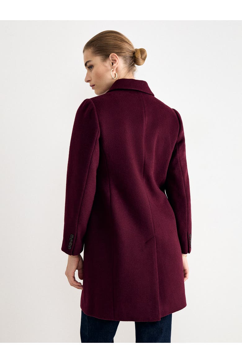 Lydia Wool Coat, Alternate, color, Burgundy