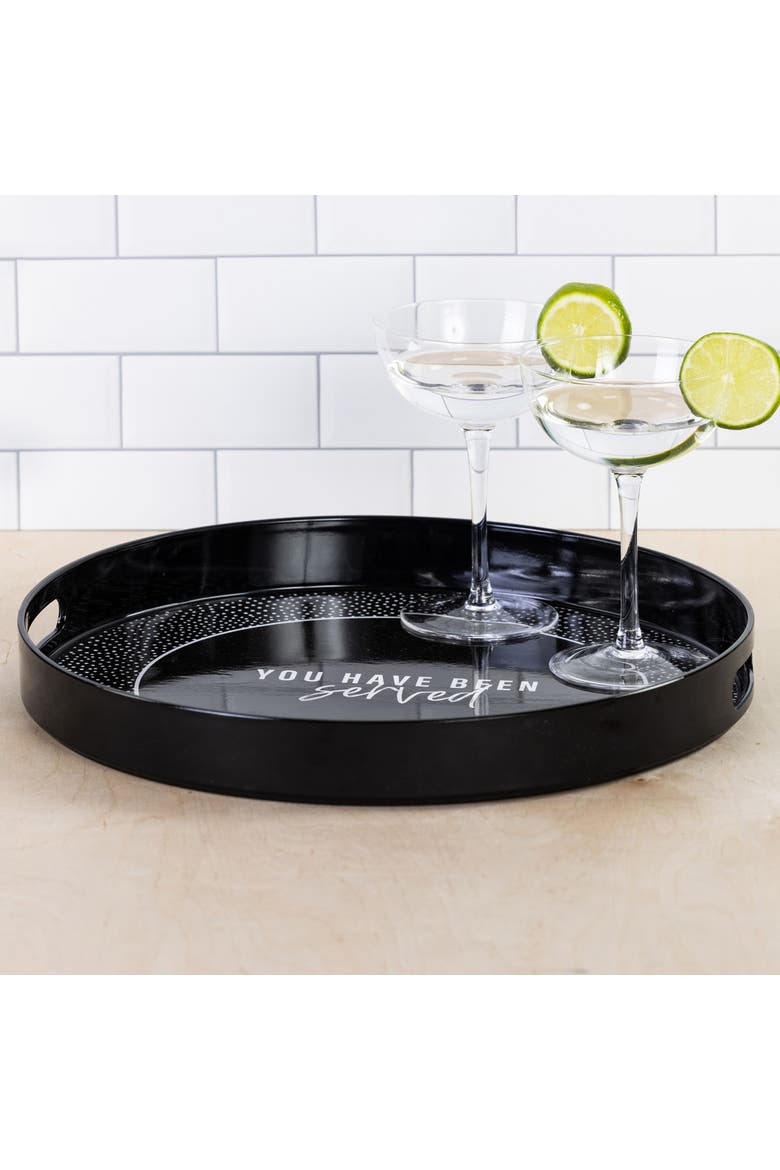 You've Been Served Plastic Serving Tray Ceramic Black, Alternate, color, Black
