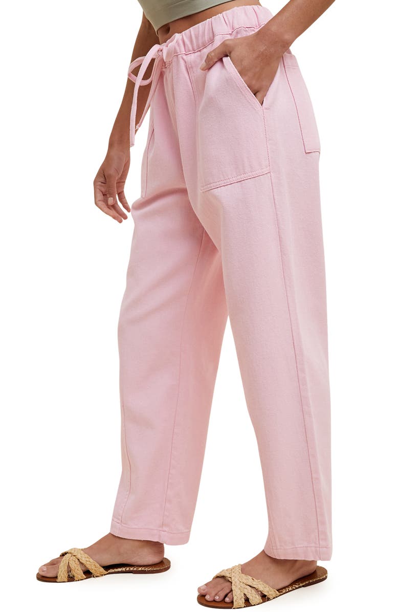 WISHLIST Drawstring Waist Baggy Jeans, Alternate, color, Bubblegum