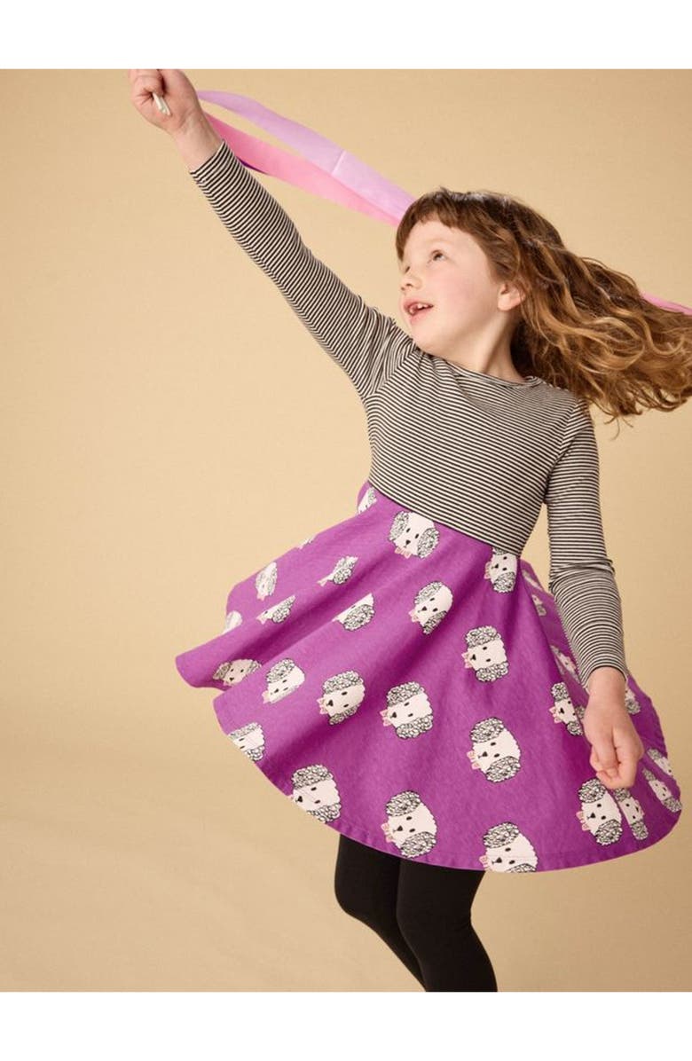 Tea Collection Poodle Print Mix Twirl Dress, Alternate, color, Maltipoo