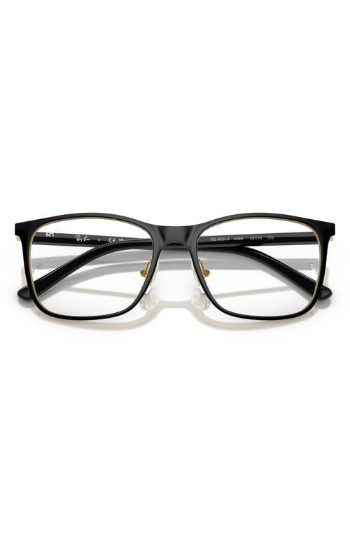 Shop Ray Ban Ray-ban Kids' 48mm Small Square Optical Glasses In Black