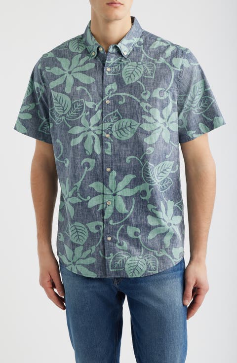 Tiare Pareau Floral Cotton Button-Down Shirt