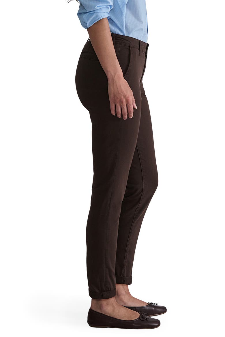 Kathleen Mid Rise Slim Stretch Twill Chino Pants, Alternate, color, CHESTNUT TWILL