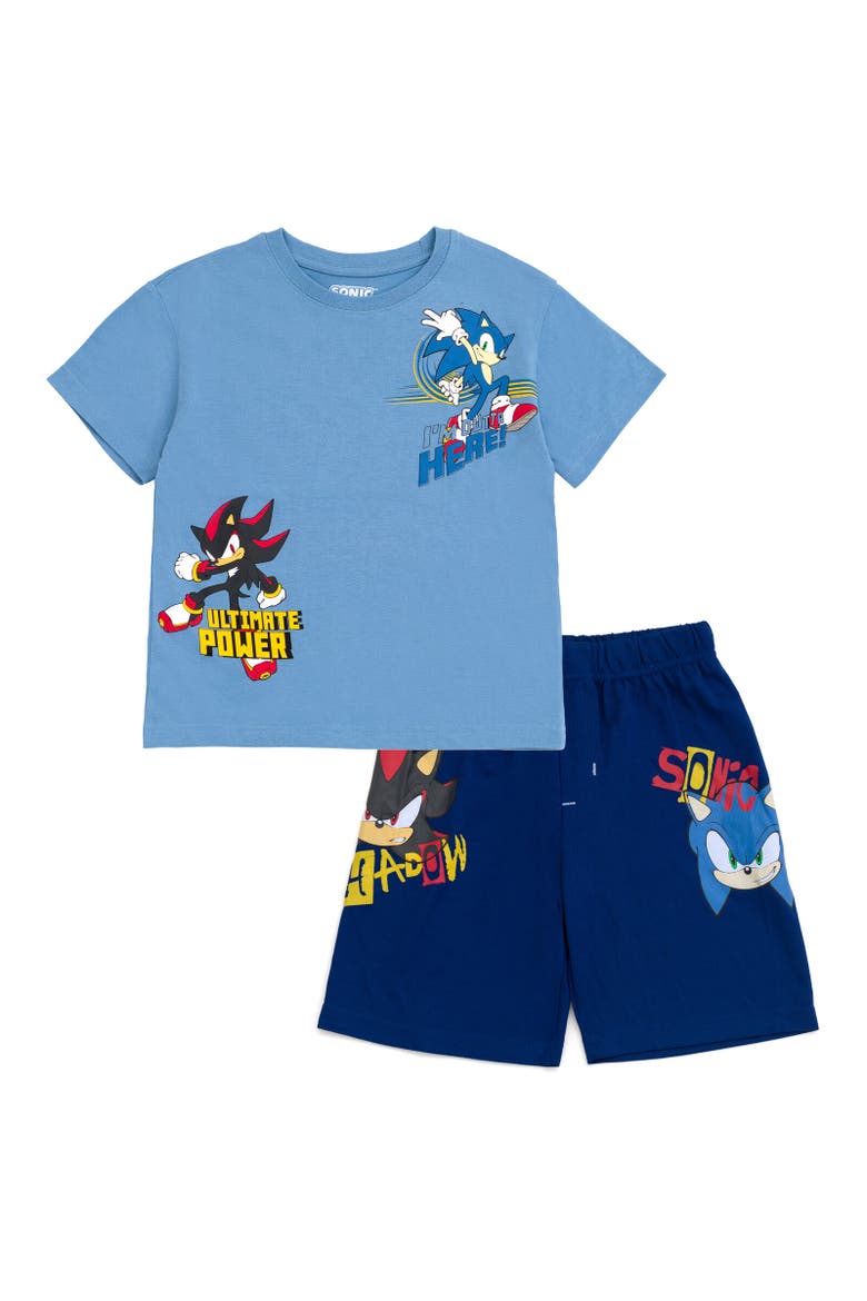 Sonic the Hedgehog Boys' Athletic 2-Piece Tee and Shorts Set, Main, color, Sonic Shadow Blue