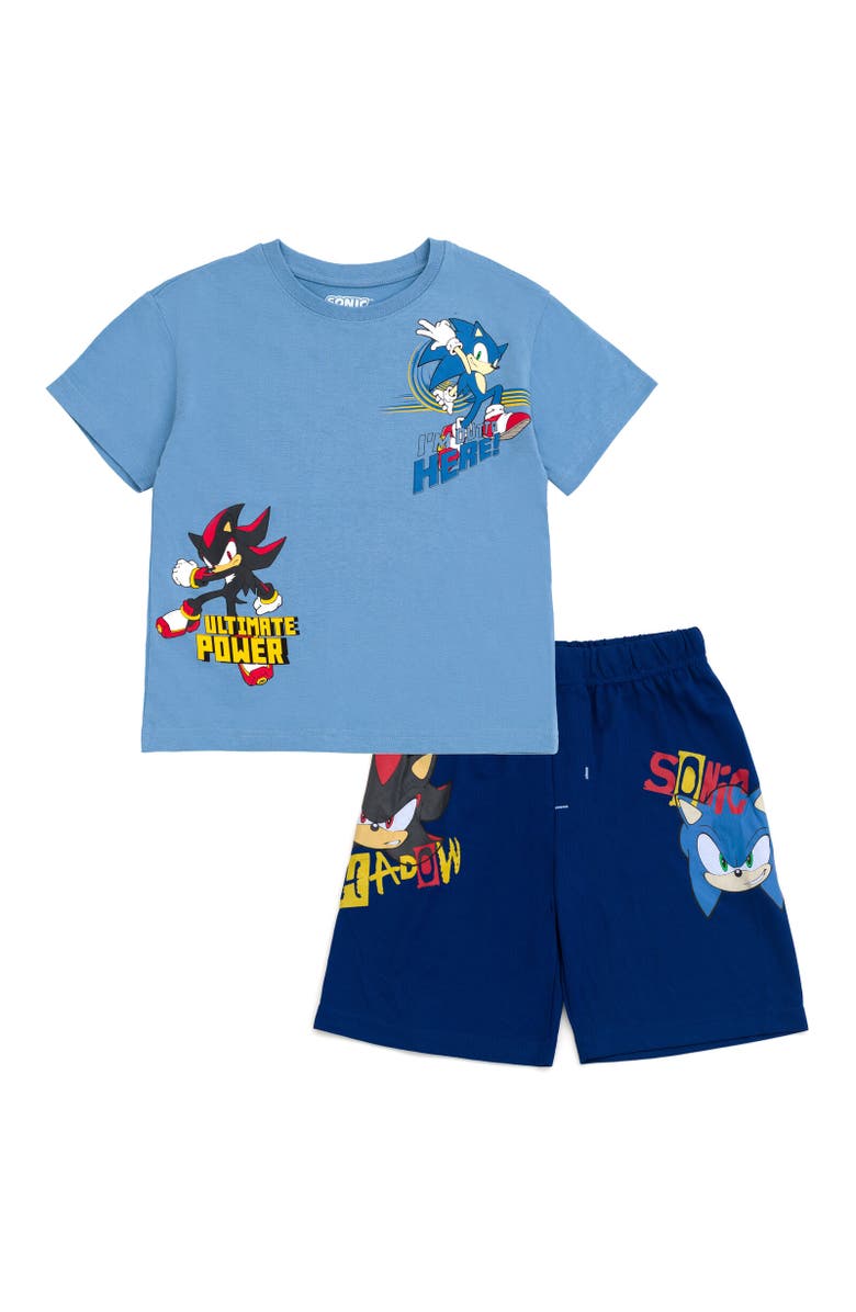 SEGA Sonic the Hedgehog Boys' Athletic 2-Piece Tee and Shorts Set, Main, color, Sonic Shadow Blue