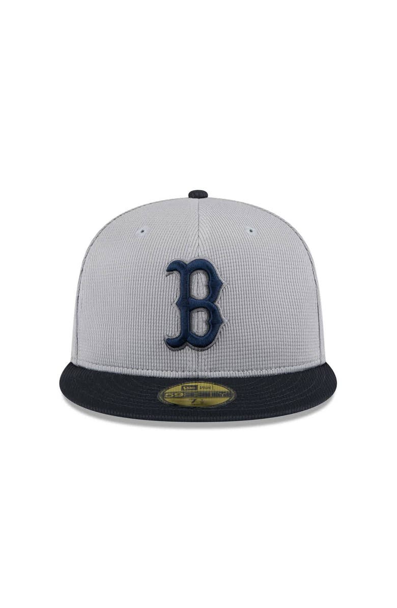 New Era Men's New Era  Gray/Navy Boston Red Sox 2025 Batting Practice 59FIFTY Fitted Hat, Alternate, color, 
