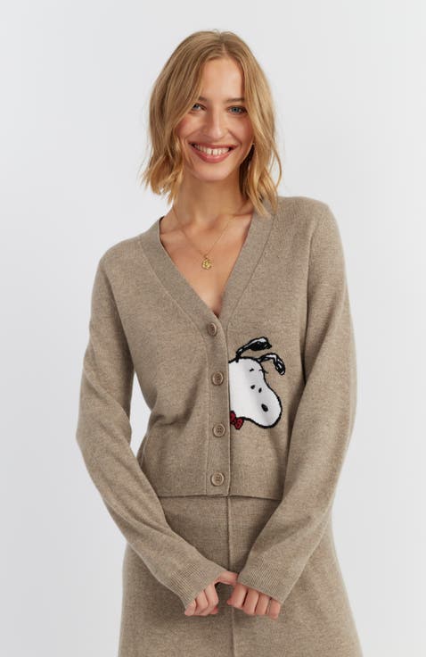 Wool-Cashmere Snoopy Peekabow Cardigan