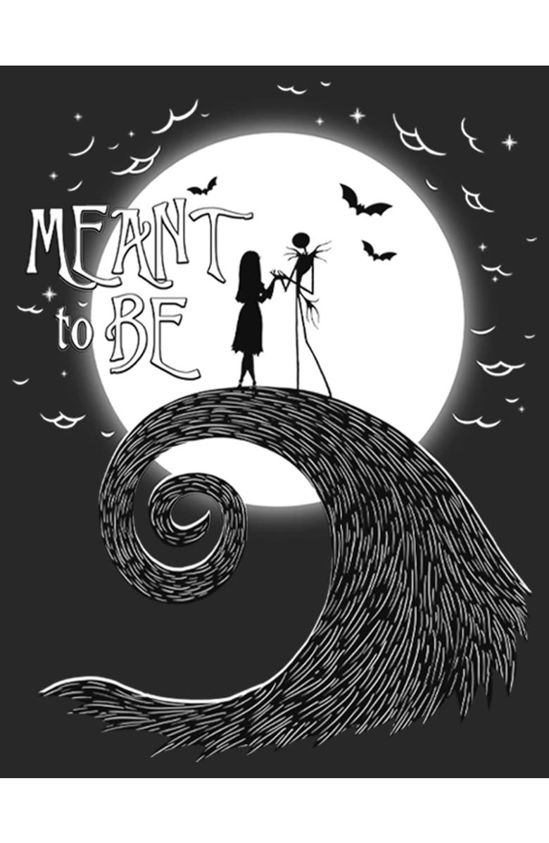 The Nightmare Before Christmas Women's The Nightmare Before Christmas Halloween Jack Skellington Sally Meant to Be Graphic T-Shirt, Alternate, color, Black