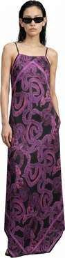 Monzlapur Silk Serpent Noir Maxi Dress