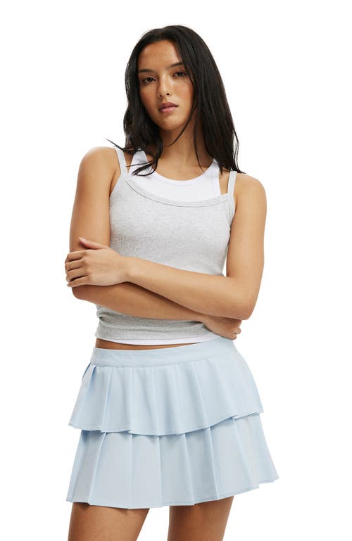 Cotton On Double Pleated Mini Skirt In Blue