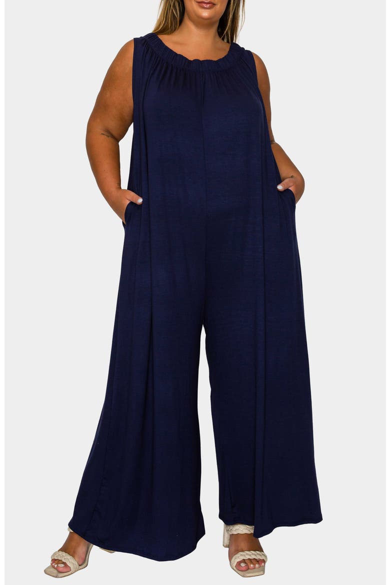 Olson Pocket Wide Leg Jumpsuit, Main, color, NAVY