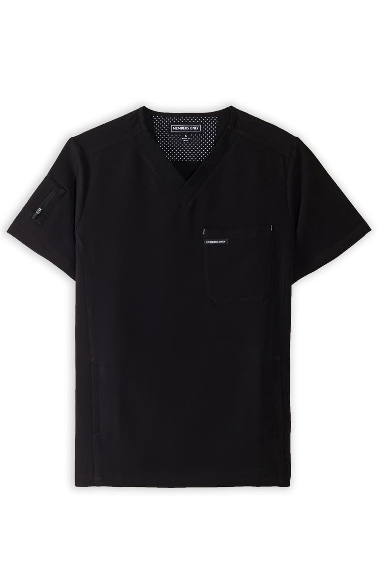 Members Only Manchester 3-Pocket Scrub Top, Alternate, color, Black