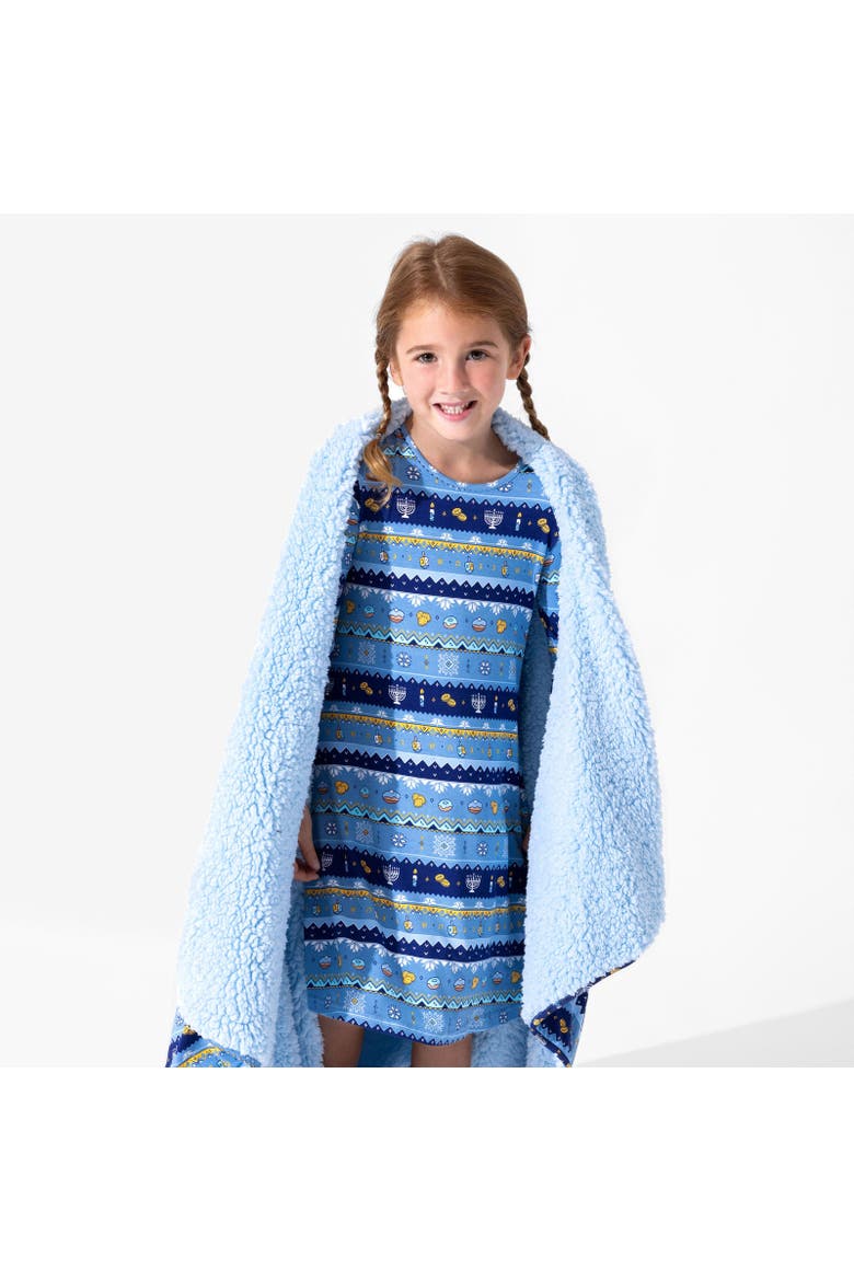 Kids' Hanukkah Fair Isle Long Sleeve Dress, Alternate, color, Hanukkah Fair Isle