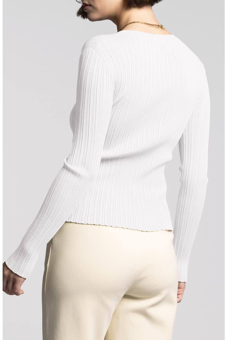 Eleanor Rib Crewneck Sweater, Alternate, color, BLANC