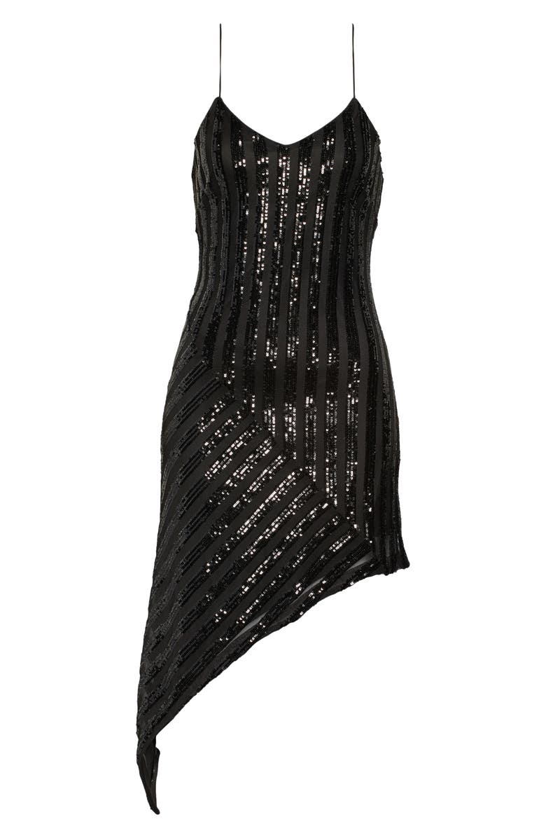 One33 Social Sequin Stripe Asymmetrical Cocktail Dress, Alternate, color, 