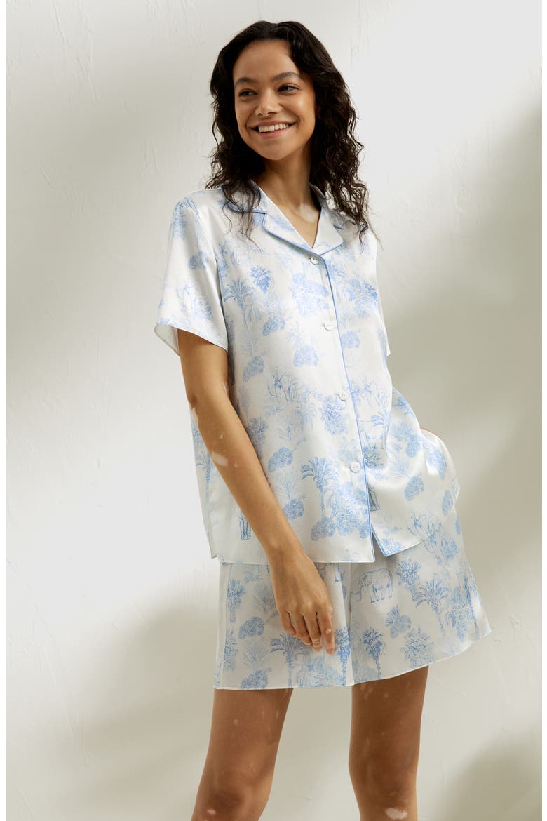 Women's La Terra Short Silk Pajama Set, Alternate, color, La Terra Print