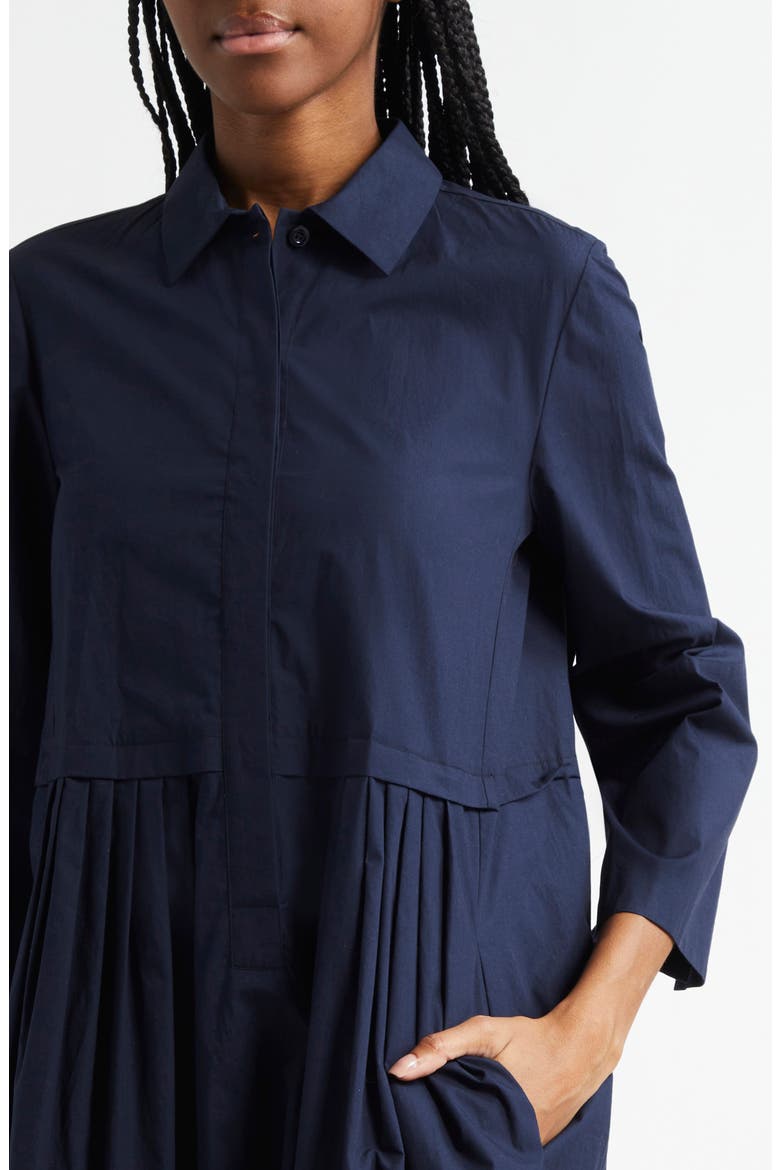 Cotton Poplin Shirtdress, Alternate, color, SOLID DARK BLUE