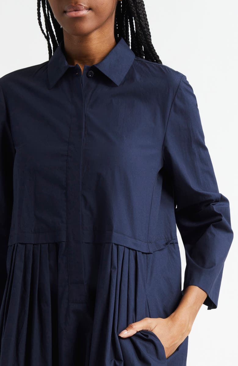 Emporio Armani Cotton Poplin Shirtdress, Alternate, color, Solid Dark Blue