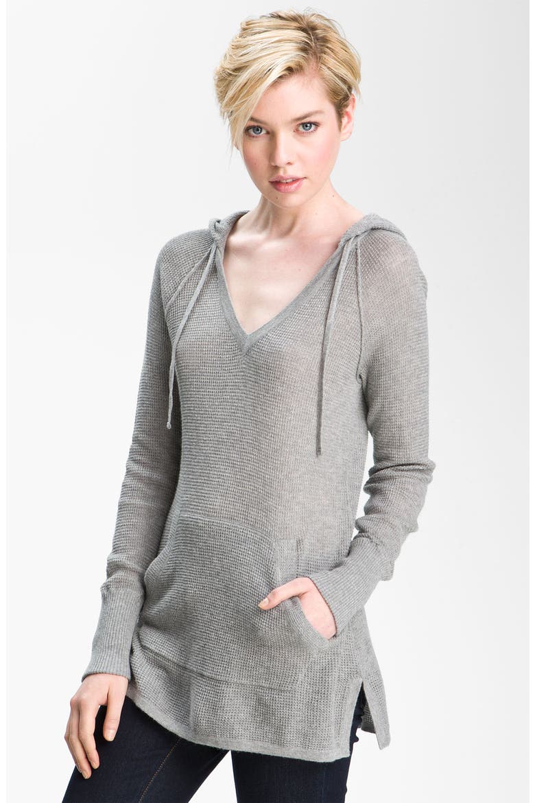 Cotton & Cashmere Thermal Hoodie, Main, color, MEDIUM GREY