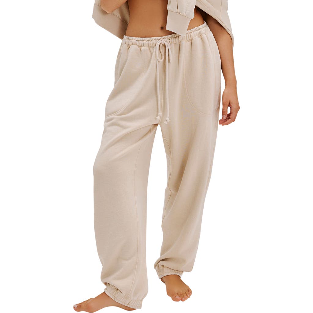 Free People Slow It Down Cotton Blend Joggers In Neutral