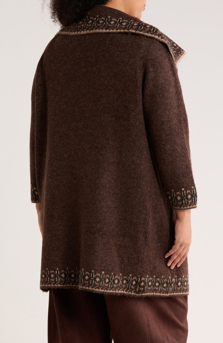 MAX STUDIO Longline Open Front Cardigan, Alternate, color, Black/ Brown/ Taupe