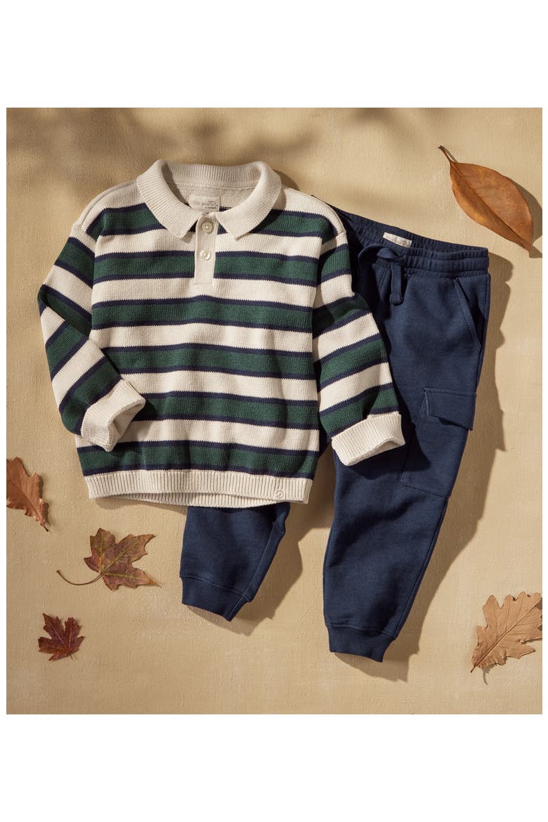 Kids' Organic Cotton French Terry Cargo Pants, Alternate, color, BLUE