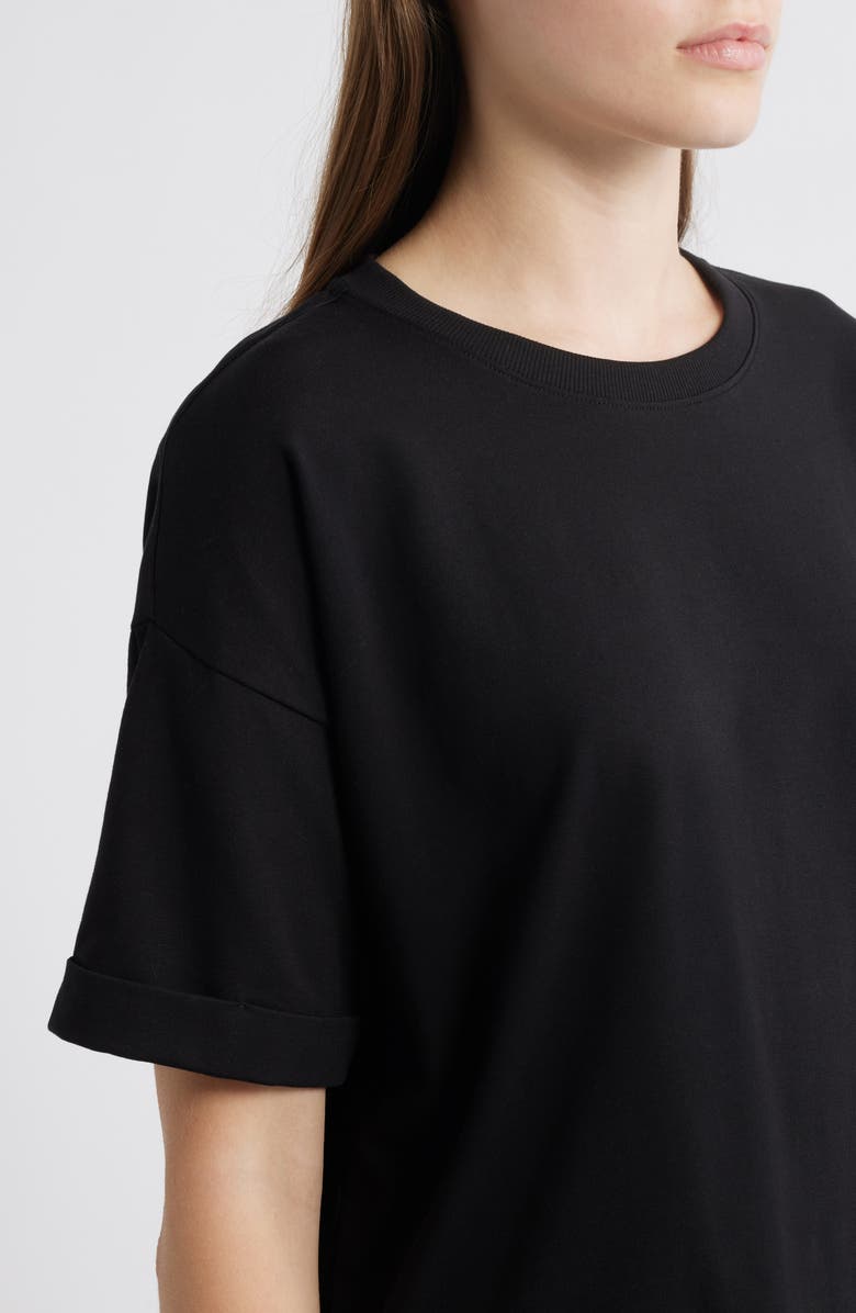 Eileen Fisher Cuffed Sleeve Cotton Crewneck T-Shirt, Alternate, color,