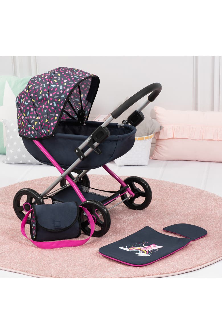 Pram Cosy Navy, Hot Pink, Fairy for Dolls Up to 18", Alternate, color, Multicolored