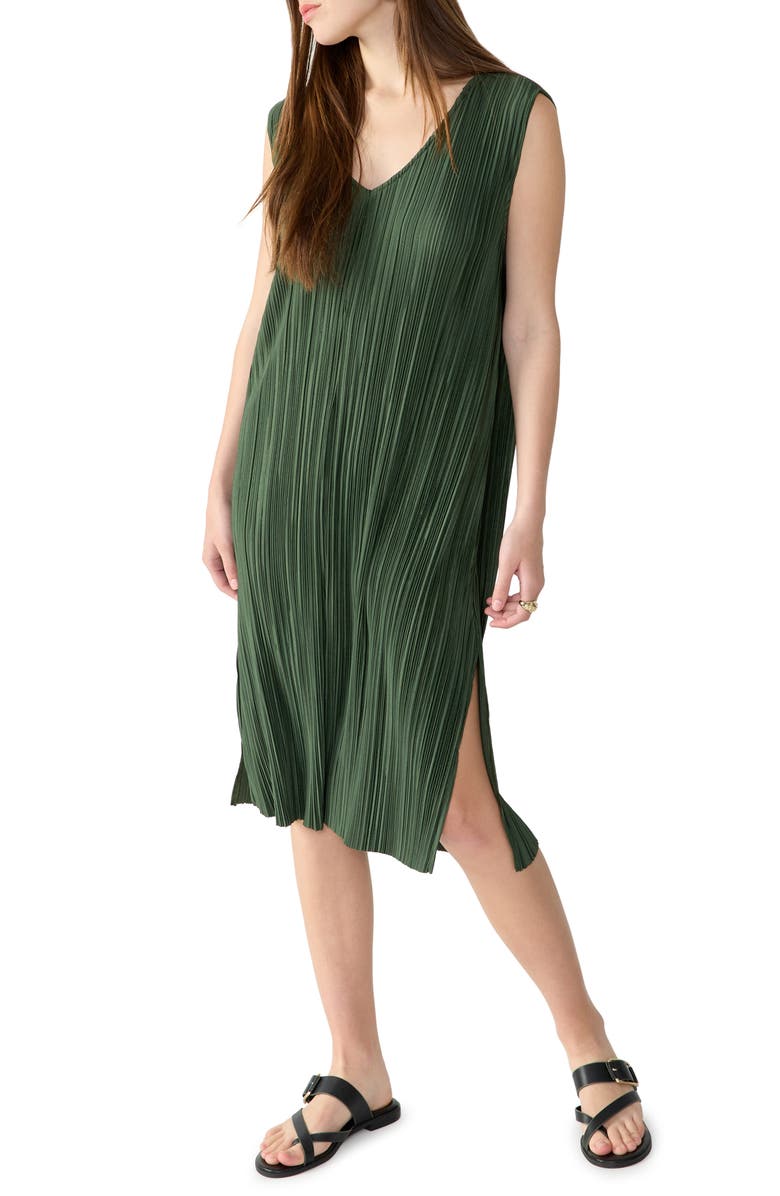 Sanctuary Plissé Sleeveless Column Dress, Main, color, 