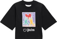 Palm Angels Kids' Palm Angels x Keith Haring Graphic Cropped T-Shirt