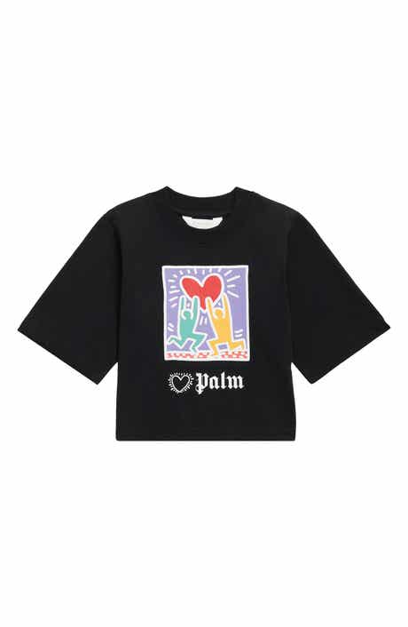 Kids' Palm Angels x Keith Haring Graphic Cropped T-Shirt