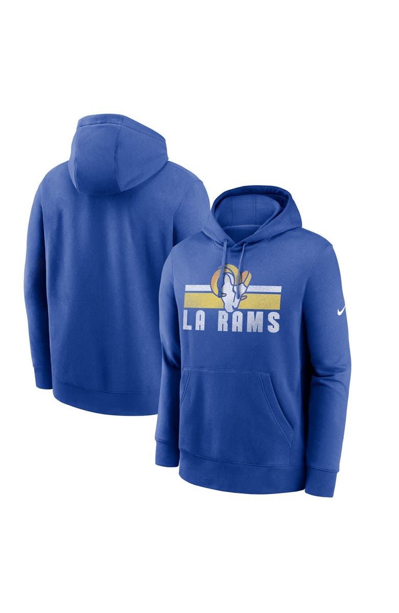 Nike Men's Nike Royal Los Angeles Rams Club Fleece Pullover Hoodie, Alternate, color, Royal