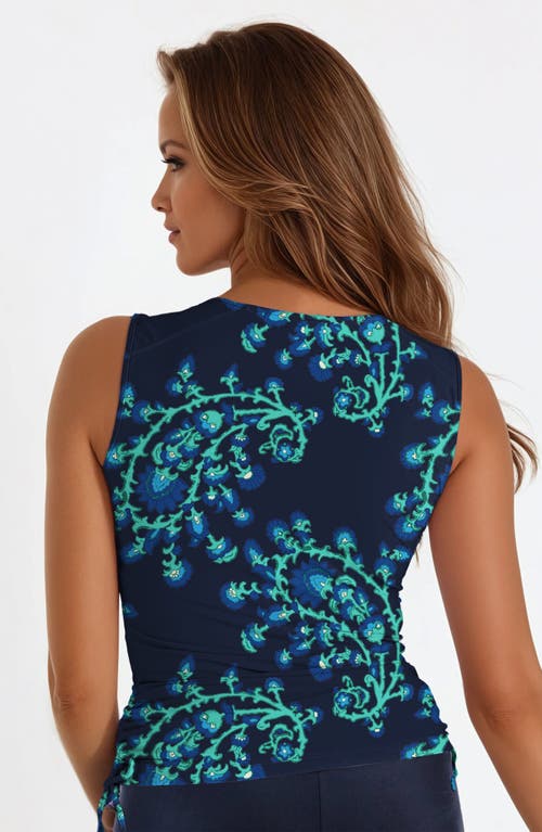 Calypsa Closed Back Maya Swim Top In Blue