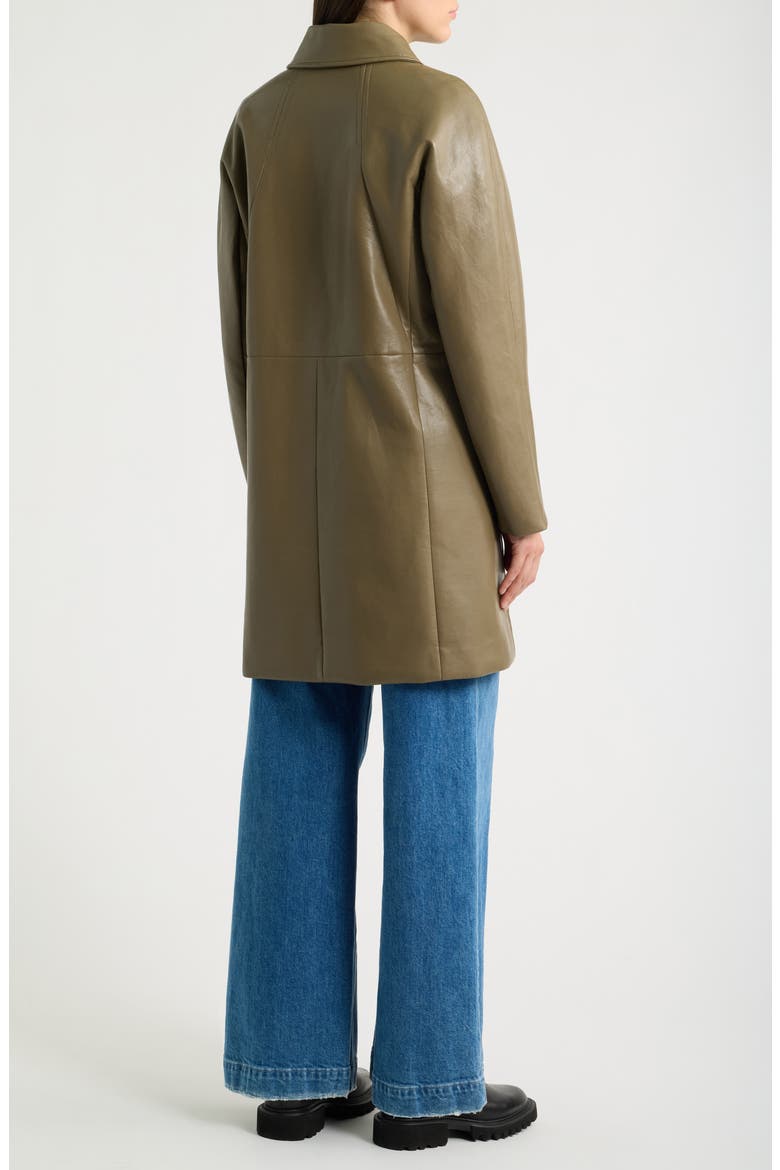 Recycled Leather Jacket, Alternate, color, MUTED KHAKI