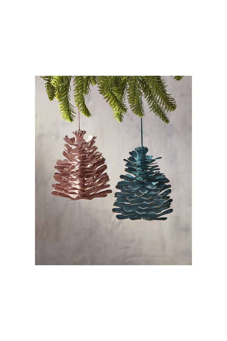Cobalt Blue Paper Pinecone Tree Ornaments Holiday Decor, Alternate, color, Blue