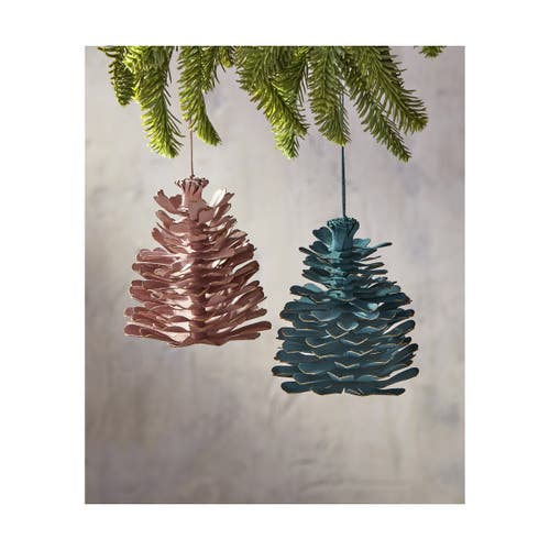 Tag Cobalt Blue Paper Pinecone Tree Ornaments Holiday Decor In Blue