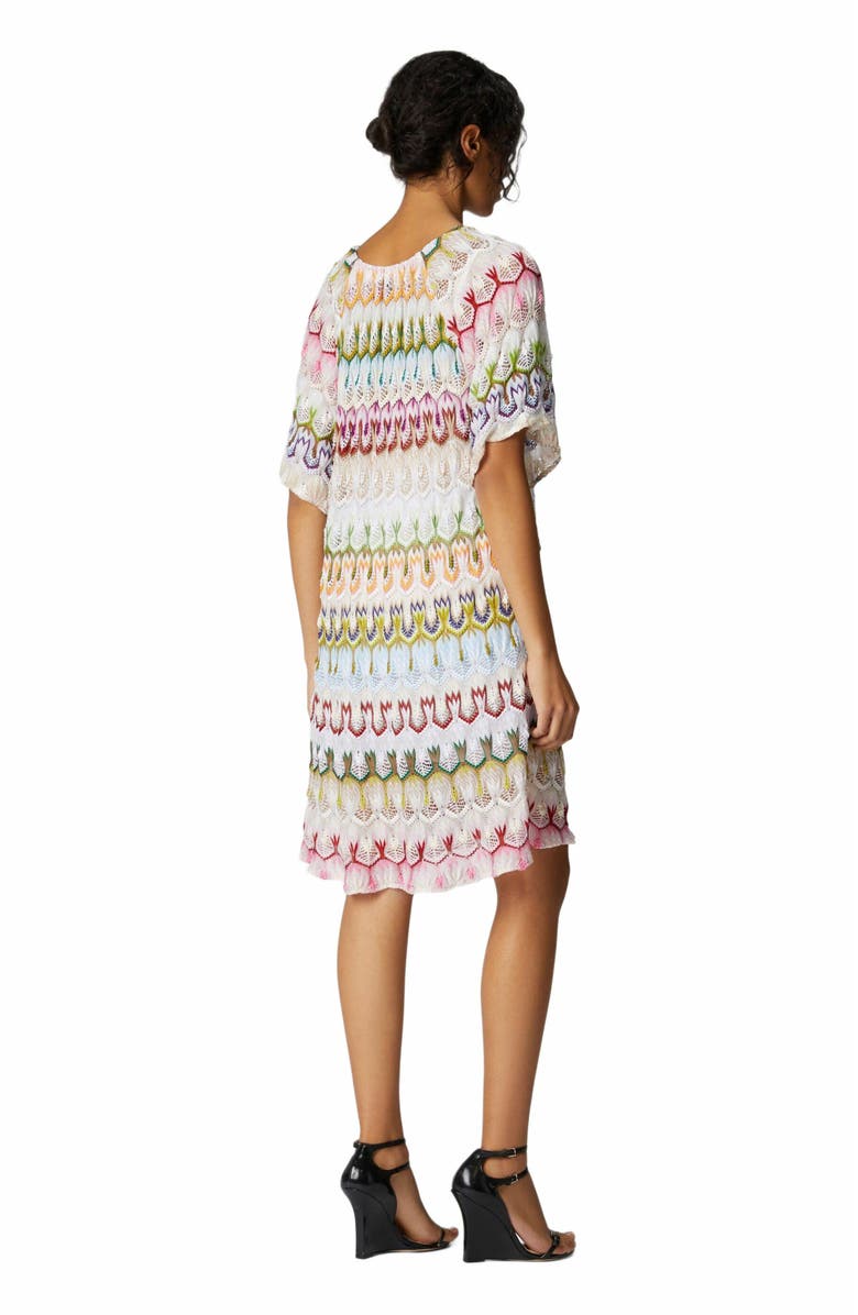 Missoni Short Dress With V-neck In Lace, Alternate, color, Multicoloured