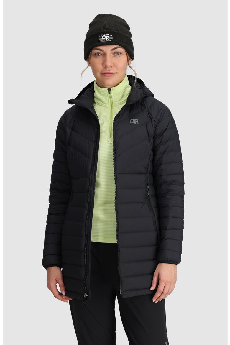 Transcendent Water Resistant 800 Fill Power Down Coat, Alternate, color, BLACK