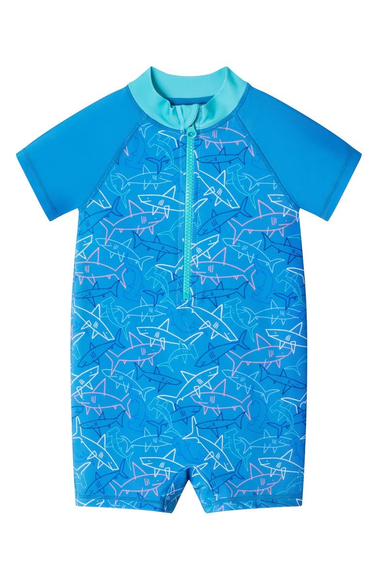 Andy & Evan Swim Romper & Hat Set, Alternate, color,